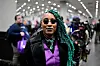 A cosplayer poses as Morpheus from The Matrix during New York Comic Con 2025 at The Jacob K. Javits Convention Center on October 11, 2025 in New York City.