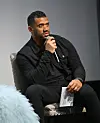 Russell Wilson speaks onstage during the NY special screening of Amazon MGM Studios 'Sarah's Oil' at The Whitby Hotel on November 05, 2025 in New York City.