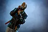 US rapper Kid Cudi performs during a concert on the main stage of the Rock en Seine music festival in Saint-Cloud, near Paris, on August 21, 2025.