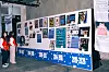 Guests view the Okayplayer history wall at the All-Star Weekend Okayplayer House event on Feb. 13, 2026.