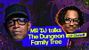Two men pictured in a bright graphic promoting a Dungeon Family Tree music talk.
