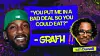 Promotional graphic with two faces, bold yellow text, and the names GRAFH and Donwill.