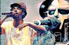 Earl Sweatshirt and MF DOOM holding microphones in a photo illustration overlaid with chemistry equipment