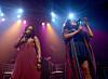 Floetry performs onstage under colorful concert lights at Center Stage in Atlanta.