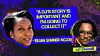 Purple promotional graphic with two portrait cutouts and text reading “AJ’s story is important and I’m going to collect it” and “with Donwill.”