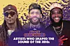 Poster with three men and text promoting Black Music Monthly artists who shaped the sound of the 2010s.