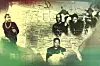 Several people are shown over a faded map of the United States in a sepia-toned collage.