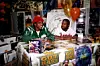 Rappers André 3000 (André Benjamin) and Big Boi (Antwan Patton) of Outkast signs autographs and greets fans at George's Music Room in Chicago, Illinois in October 1998.