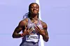 Sha'carri Richardson of Team United States celebrates during the Women's 100m Round 1 on day seven of the Olympic Games Paris 2024 at Stade de France on August 02, 2024 in Paris, France.