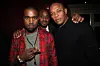 Kanye West, Steve Stoute and Dr. Dre attend the 'CULO by Mazzucco' book and art exhibition launch after party at The Darby Restaurant on October 9, 2011 in New York City.