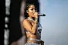 INGLEWOOD, CALIFORNIA - MARCH 05: Singer Shenseea is one of the female rappers performing onstage during day 3 of Rolling Loud Los Angeles at Hollywood Park Grounds on March 05, 2023 in Inglewood, California. (Photo by Scott Dudelson/Getty Images)
