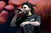 J. Cole performs during the 2023 Dreamville Music festival at Dorothea Dix Park on April 02, 2023 in Raleigh, North Carolina.