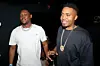Hit-Boy and Nas attend a birthday party for Monica Bittenbender & Simon Kim at Cote Korean Steakhouse on May 18, 2021 in New York City