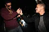 Rapper's Drake and J. Cole attend First Down Friday at Sensu on February 3, 2012 in Indianapolis, Indiana.