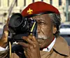 Gordon Parks holding camera