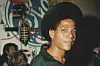 American artist Jean-Michel Basquiat (1960 - 1988), circa 1985.