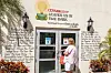 Coral Gables, Florida, Miami Books & Books bookstore, censorship banned books list on exterior wall.