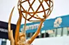 An Emmy statue is seen on the red carpet ahead of the 74th Emmy Awards at the Microsoft Theater in Los Angeles, California, on September 12, 2022.