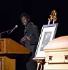 Saul Williams reads his poem 'Rottweiler Choir' at Amiri Baraka's funeral in Newark