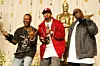 Jordan Houston, Paul Beauregard and Cedric Coleman of Three 6 Mafia, winners Best Song for “It’s Hard Out Here for a Pimp” from ‘Hustle & Flow.’