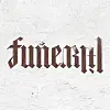the word funeral grey background