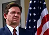 Florida gov ron desantis seen during a press conference to