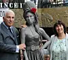 Life-Sized Statue Of UK Singer Amy Winehouse Unveiled In Camden, North London By Her Family & Sculptor Scott Eaton.