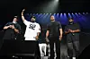 (L-R) Members of N.W.A. DJ Yella, Ice Cube, Dr. Dre and MC Ren perform onstage during day 2 of the 2016 Coachella Valley Music & Arts Festival Weekend 2 at the Empire Polo Club on April 23, 2016 in Indio, California.
