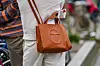 A brown Telfar bag