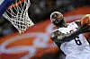 Lebron james of the us scores against gr