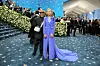 Spike Lee and Tonya Lewis Lee attend the 2025 Met Gala Celebrating 'Superfine: Tailoring Black Style' at Metropolitan Museum of Art on May 05, 2025 in New York City.