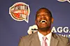 Dikembe Mutombo smiles during the Naismith Memorial Basketball Hall Of Fame 2014 Class Announcement at the JW Marriott on April 6, 2015 in Indianapolis, Indiana.